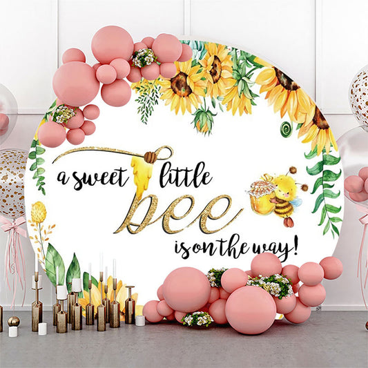 Lofaris Round Little Bee Honeycomb Backdrop For Baby Shower