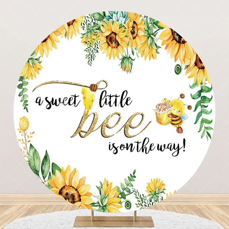 Lofaris Round Little Bee Honeycomb Backdrop For Baby Shower