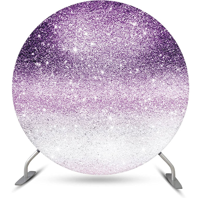 Lofaris Round Purple Silver Glitter Bokeh Birthday Backdrop