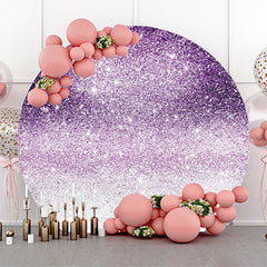 Lofaris Round Purple Silver Glitter Bokeh Birthday Backdrop
