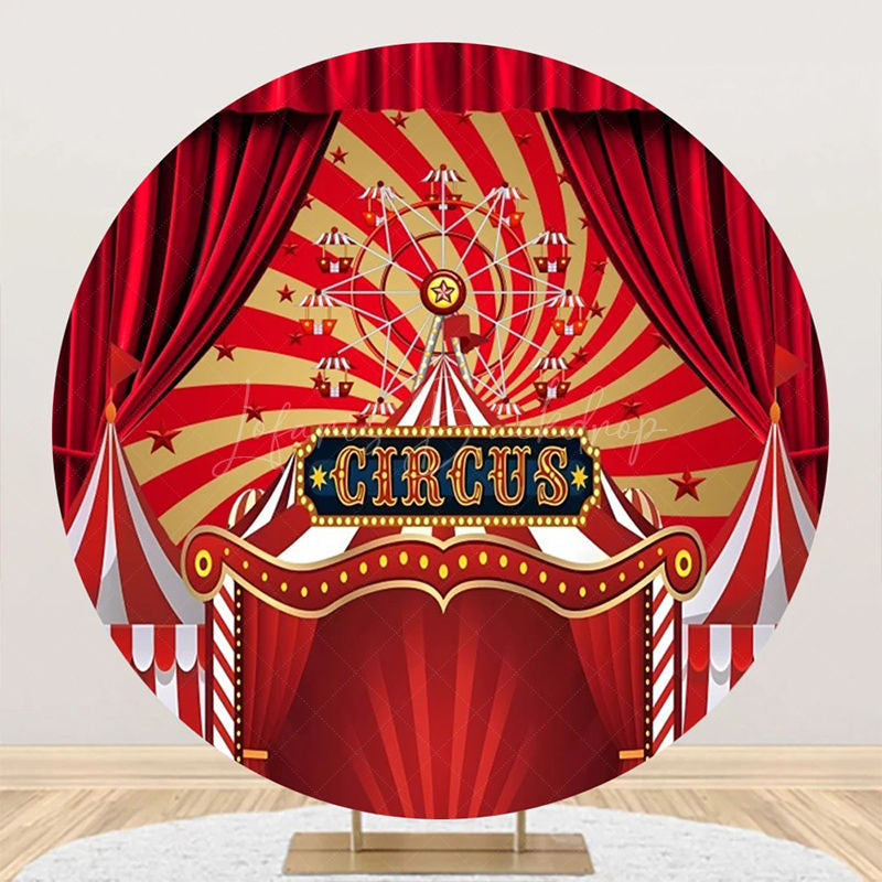 Lofaris Round Red Gorgeous Circus Tent Backdrop For Party