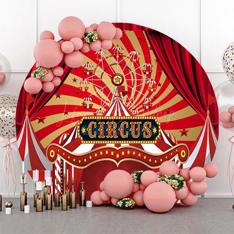 Lofaris Round Red Gorgeous Circus Tent Backdrop For Party