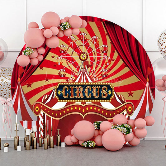 Lofaris Round Red Gorgeous Circus Tent Backdrop For Party