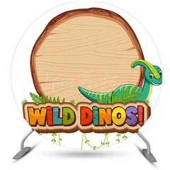 Lofaris Round Tree Stump Wild Dinosaurs Backdrop For Party