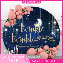 (Ship In 24HR) Round Twinkle Twinkle Little Star Baby Shower Backdrop