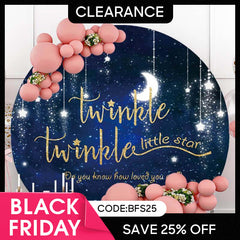 (Ship In 24HR) Round Twinkle Twinkle Little Star Baby Shower Backdrop