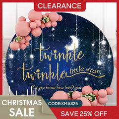 (Ship In 24HR) Round Twinkle Twinkle Little Star Baby Shower Backdrop