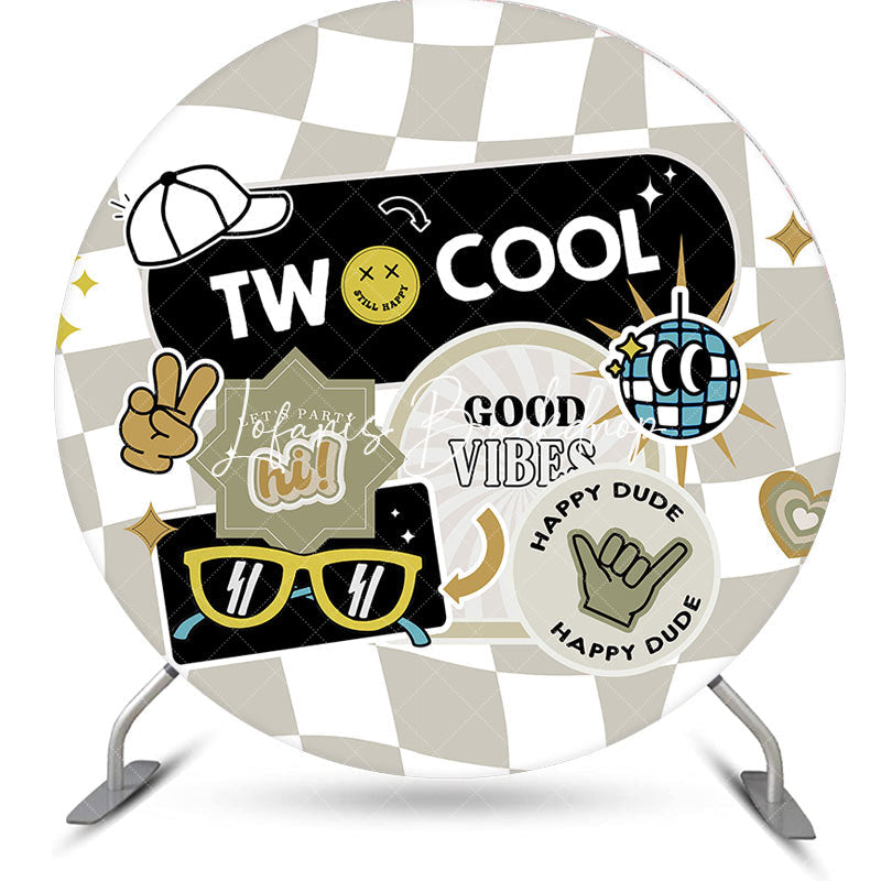 Lofaris Round Two Cool Sunglasses Plaid Birthday Backdrop