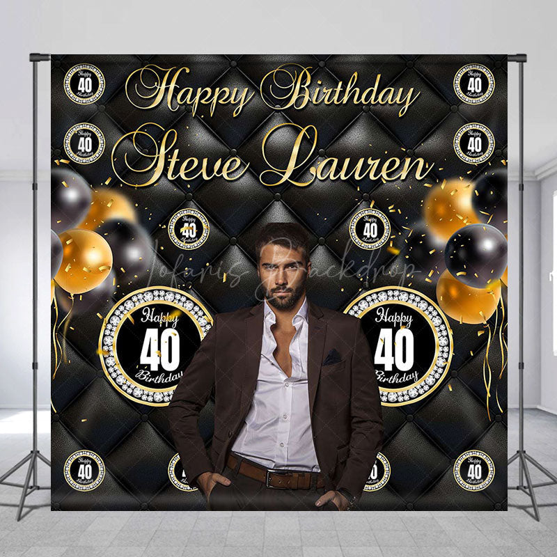 Lofaris Royal Black Balloon Custom 40th Birthday Backdrop