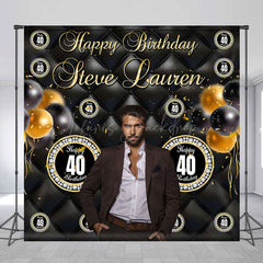 Lofaris Royal Black Balloon Custom 40th Birthday Backdrop
