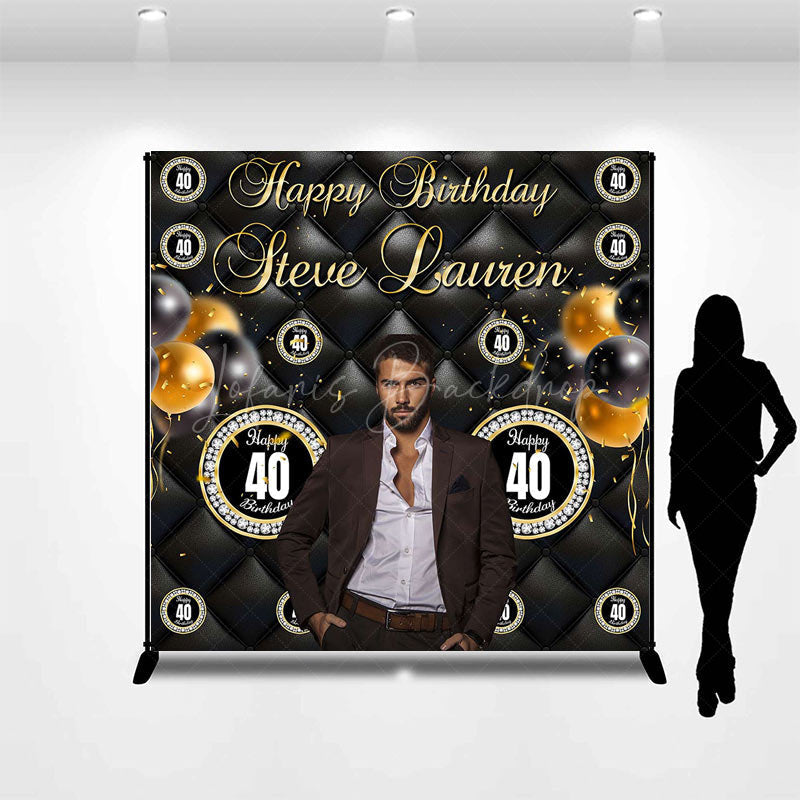 Lofaris Royal Black Balloon Custom 40th Birthday Backdrop