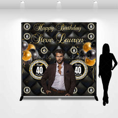Lofaris Royal Black Balloon Custom 40th Birthday Backdrop