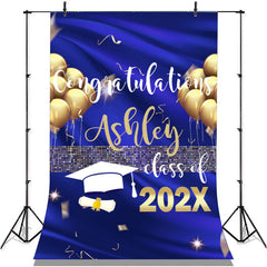Lofaris Royal Blue And Gold Ballons Class Of 2022 Grad Backdrop