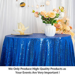 Lofaris Royal Blue Glitter Sequin Banquet Round Table Cover