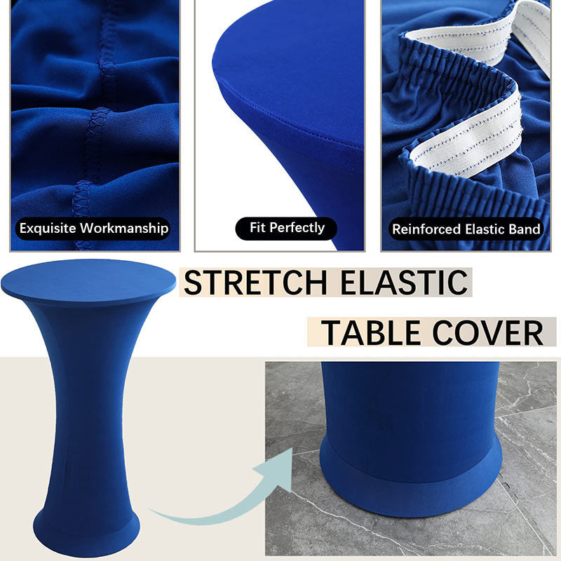 Lofaris Royal Blue High Top Round Spandex Cocktail Tablecloths