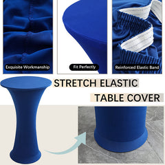 Lofaris Royal Blue High Top Round Spandex Cocktail Tablecloths