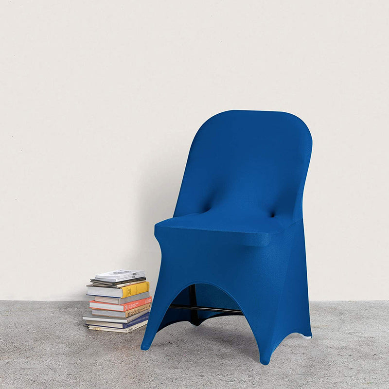 Lofaris Royal Blue Open Back Spandex Folding Chair Cover