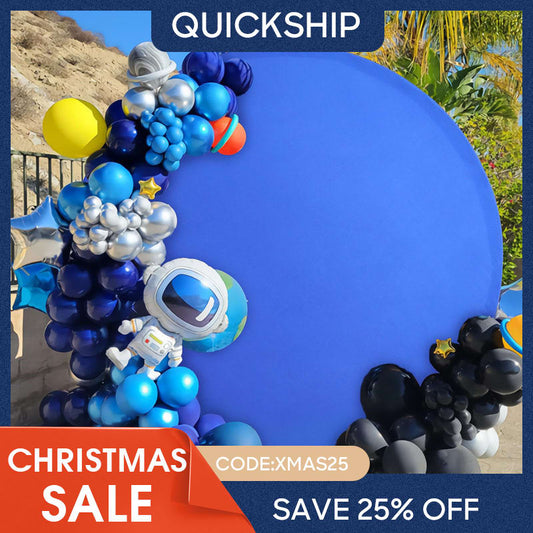 (Ship In 24HR) Royal Blue Round Party Backdrop for Photo Booth