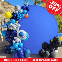 (Ship In 24HR) Royal Blue Round Party Backdrop for Photo Booth