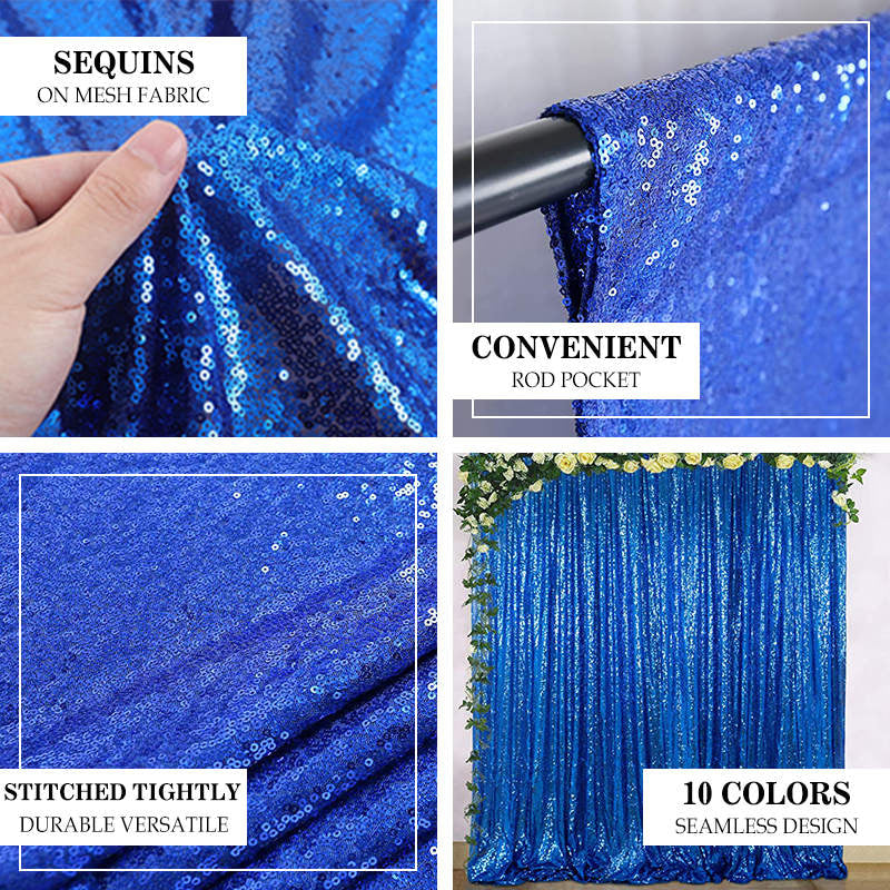 Lofaris Royal Blue Sequin Backdrop Curtain Glitter Photo Booth