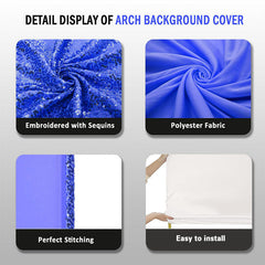 Lofaris Royal Blue Sequin Fitted Arch Backdrop Cover for Wedding Decor