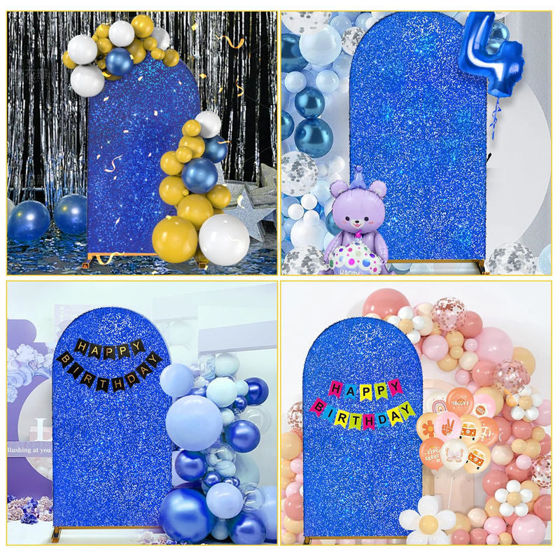 Lofaris Royal Blue Sequin Fitted Arch Backdrop Cover for Wedding Decor