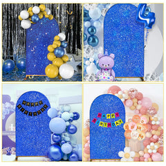Lofaris Royal Blue Sequin Fitted Arch Backdrop Cover for Wedding Decor