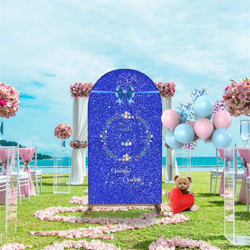 Lofaris Royal Blue Sequin Fitted Arch Backdrop Cover for Wedding Decor