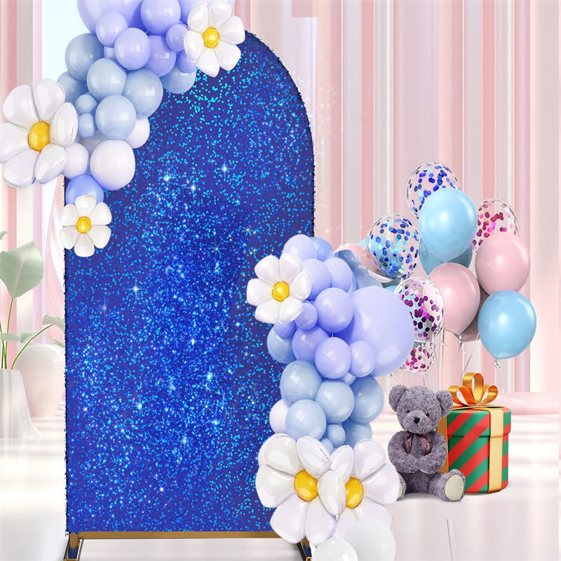 Lofaris Royal Blue Sequin Fitted Arch Backdrop Cover for Wedding Decor