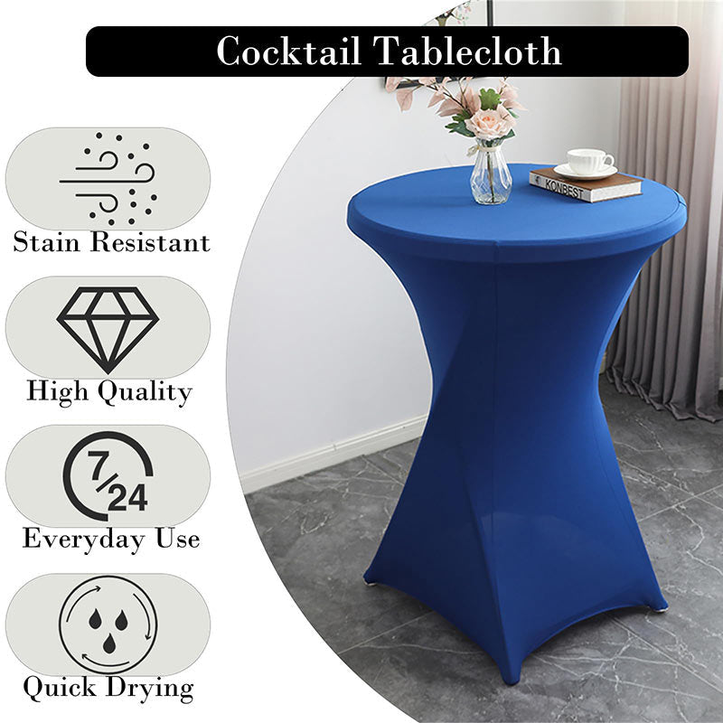 Lofaris Royal Blue Spandex Stretch Cocktail Tablecloths