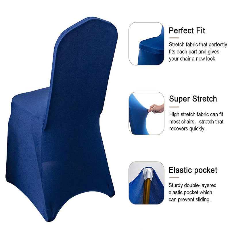 Lofaris Royal Blue Stretch Spandex Banquet Chair Slipcovers
