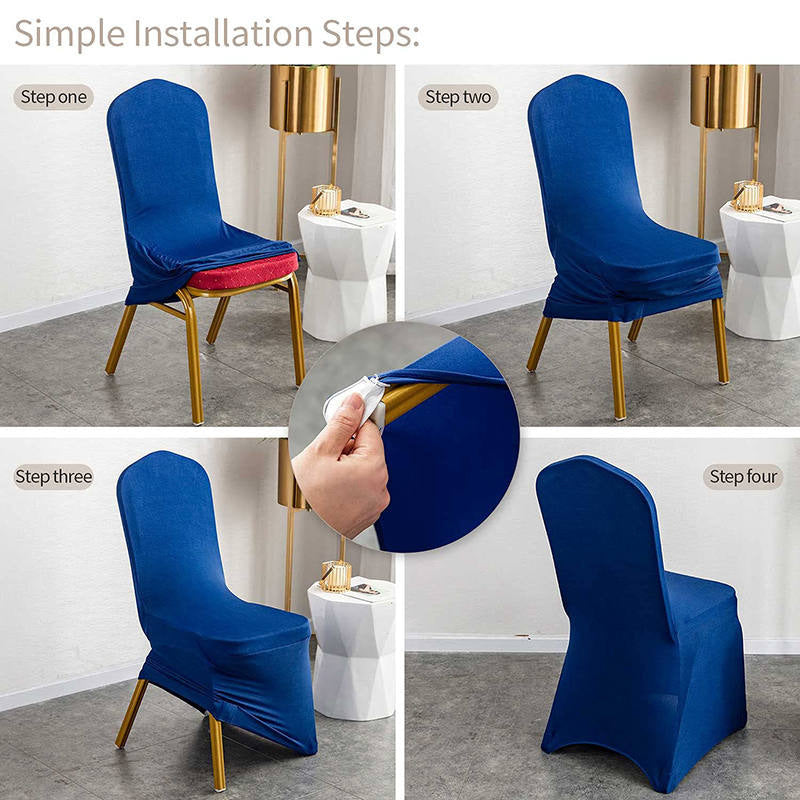 Lofaris Royal Blue Stretch Spandex Banquet Chair Slipcovers