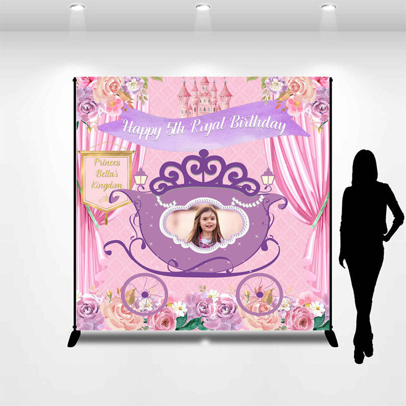 Lofaris Royal Floral Custom Photo 5th Birthday Backdrop