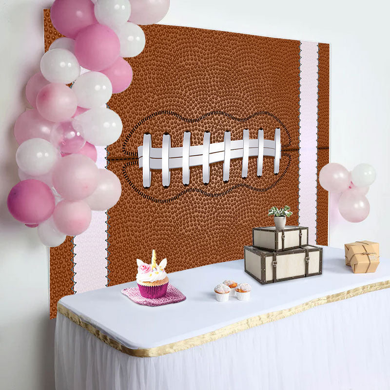 Lofaris Rugby Football Brown Sports Boy Birthday Backdrop