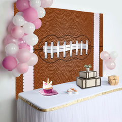 Lofaris Rugby Football Brown Sports Boy Birthday Backdrop