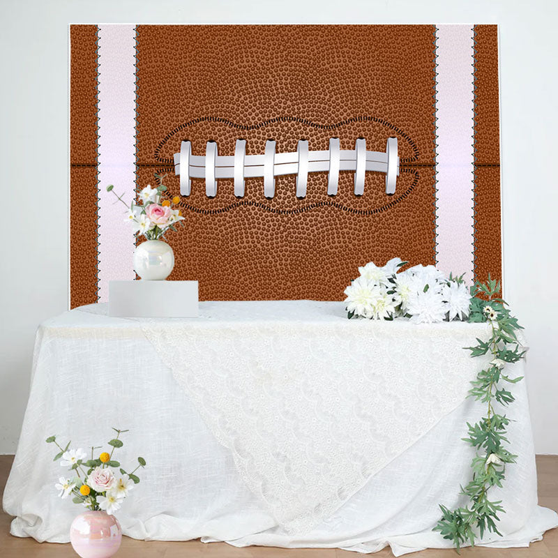 Lofaris Rugby Football Brown Sports Boy Birthday Backdrop