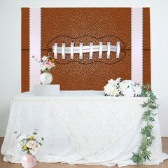 Lofaris Rugby Football Brown Sports Boy Birthday Backdrop