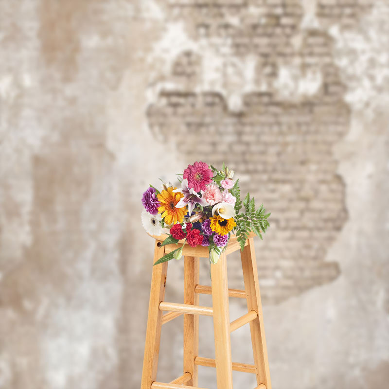 Lofaris Rural Weathered White Brick Wall Photoshoot Backdrop