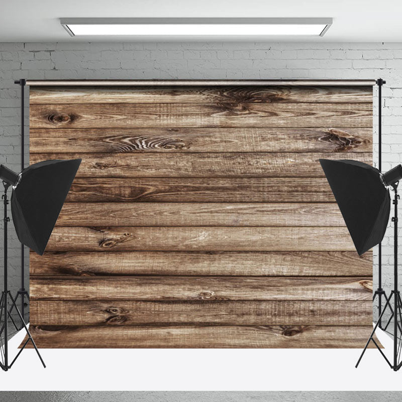 Lofaris Rustic Brown Plank Wall Backdrop For Photography