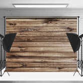 Lofaris Rustic Brown Plank Wall Backdrop For Photography