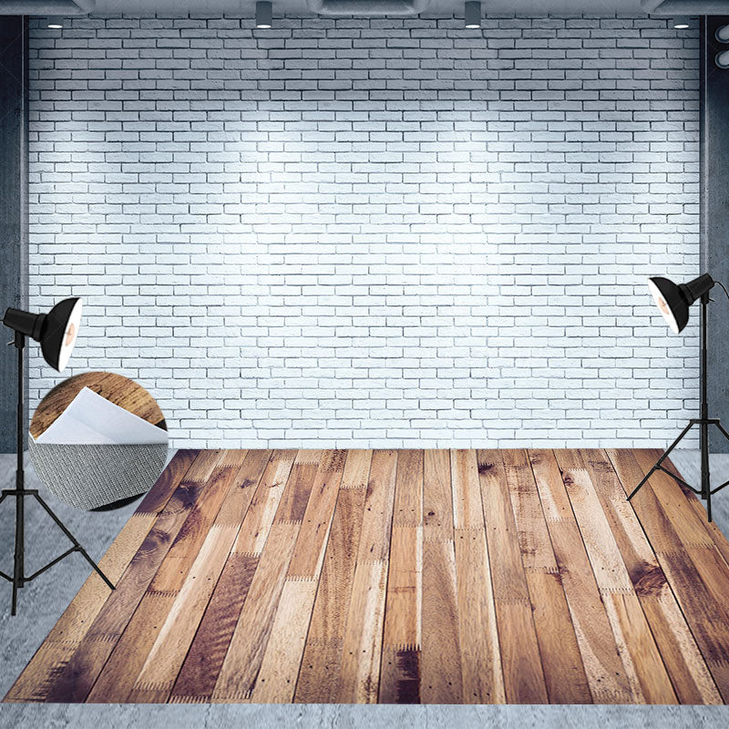 Lofaris Rustic Brown Wood Color Texture Photo Floor Backdrop