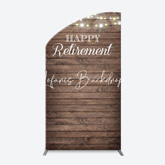 Lofaris Rustic Brown Wood Light Arch Retirement Backdrop