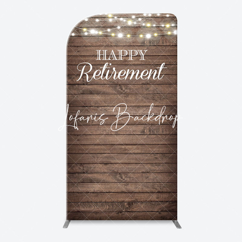 Lofaris Rustic Brown Wood Light Arch Retirement Backdrop