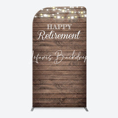 Lofaris Rustic Brown Wood Light Arch Retirement Backdrop