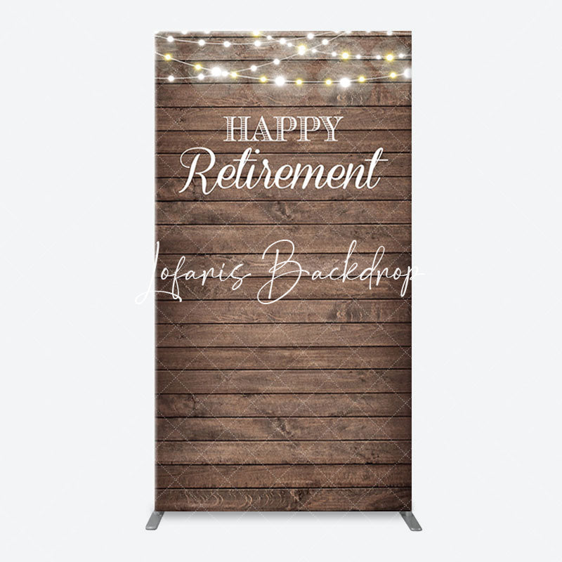 Lofaris Rustic Brown Wood Light Arch Retirement Backdrop