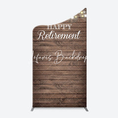 Lofaris Rustic Brown Wood Light Arch Retirement Backdrop