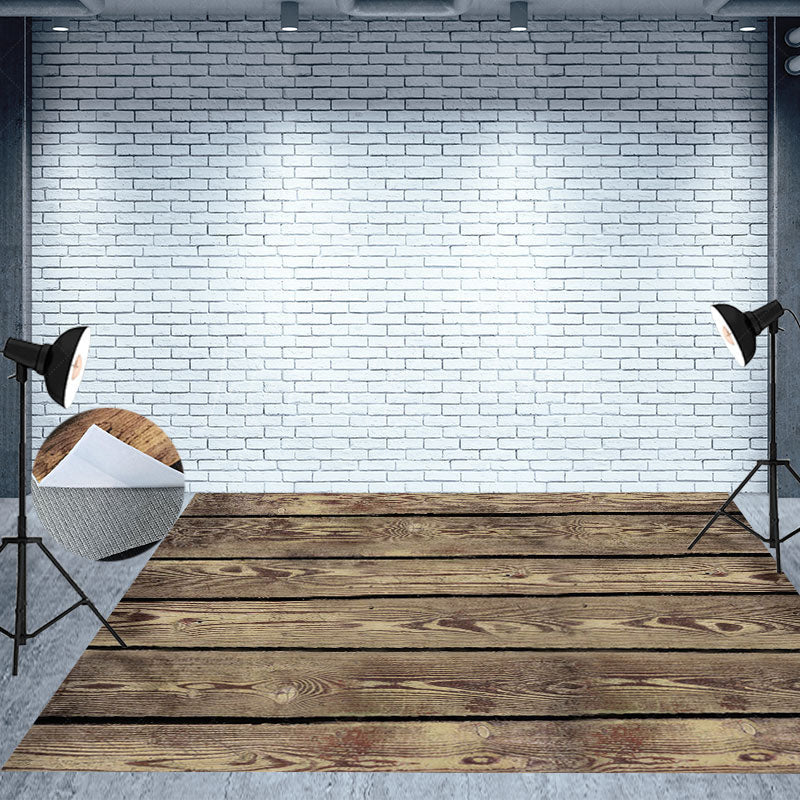 Lofaris Rustic Wood Board Pattern Photography Floor Backdrop