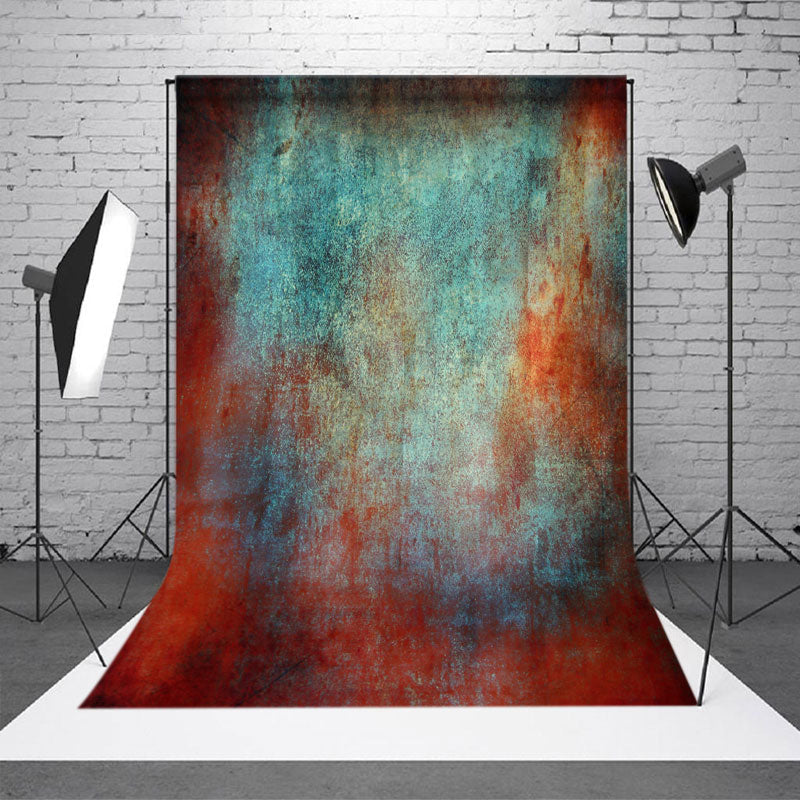 Lofaris Rusty Mottled Red Blue Abstract Textured Backdrop