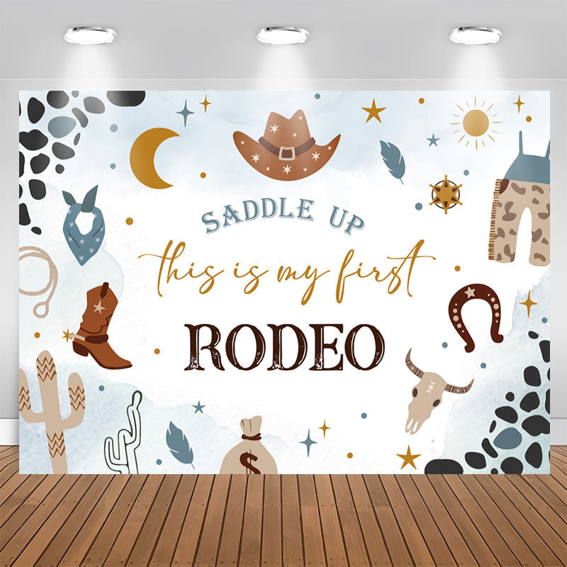 Lofaris Saddle Up Cowboy Style Rodeo 1st Birthday Backdrop
