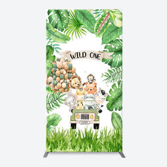Lofaris Safari Animals Plant Wild One Birthday Arch Backdrop